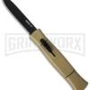 AKC 077 Concord Desert Tan OTF Automatic Knife - Black Plain