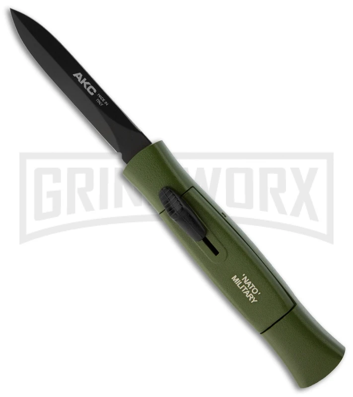 AKC Concord NATO Military Green OTF Automatic Knife - Dagger Black Plain 3 AKC Concord NATO Military Green OTF Automatic Knife - Dagger Black Plain