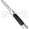 AKC 077 Concord Polish/Black OTF Automatic Knife - Dagger Satin Plain -Featured Knife Shop akc 3 sinatra silver dagger large