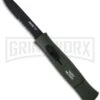 AKC 077 Concord NATO Military Green OTF Automatic Knife - Flat Grind Black Serr -Featured Knife Shop akc 770 nato green black flat serr large