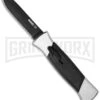 AKC 777 Blackfinger Brushed Aluminum OTF Automatic Knife - Black Plain 1 AKC 777 Blackfinger Brushed Aluminum OTF Automatic Knife - Black Plain -Featured Knife Shop akc 777 flat black large