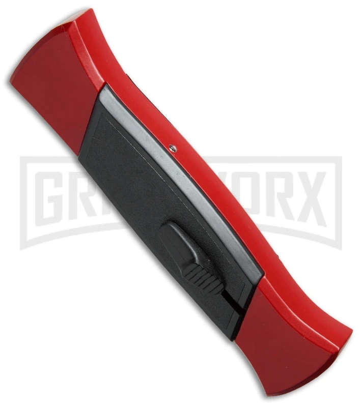 AKC 777 Blackfinger Red/Black OTF Automatic Knife - Flat Grind Satin Plain 5 AKC 777 Blackfinger Red/Black OTF Automatic Knife - Flat Grind Satin Plain - Image 3