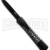 AKC Concord Jolly Roger OTF Automatic Knife - Flat Grind Black Plain -Featured Knife Shop akc concord skull flat large
