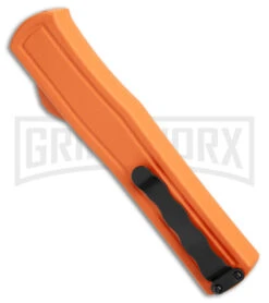 AKC F-20 Orange D/A OTF Dagger Automatic Knife - Satin Plain -Featured Knife Shop akc f 20 da otf auto black Orange aluminum Satin dagger BHQ 177350 jr side large
