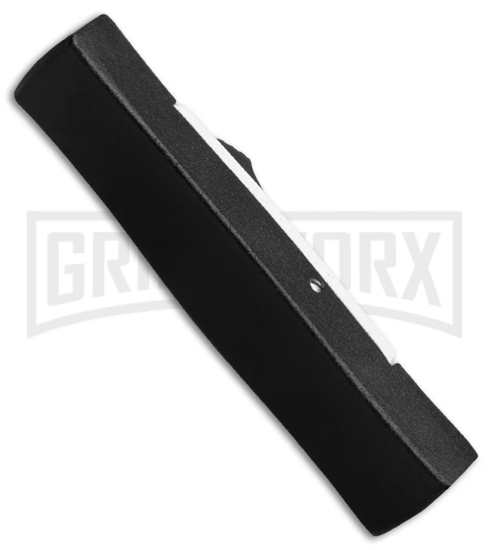 AKC Minion Concord Black/White OTF Automatic Knife - Flat Grind Black Plain 4 AKC Minion Concord Black/White OTF Automatic Knife - Flat Grind Black Plain - Image 2