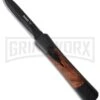 AKC Concord Briar Wood OTF Automatic Knife - Dagger Black Plain 1 AKC Concord Briar Wood OTF Automatic Knife - Dagger Black Plain -Featured Knife Shop akc otf concord 4 large
