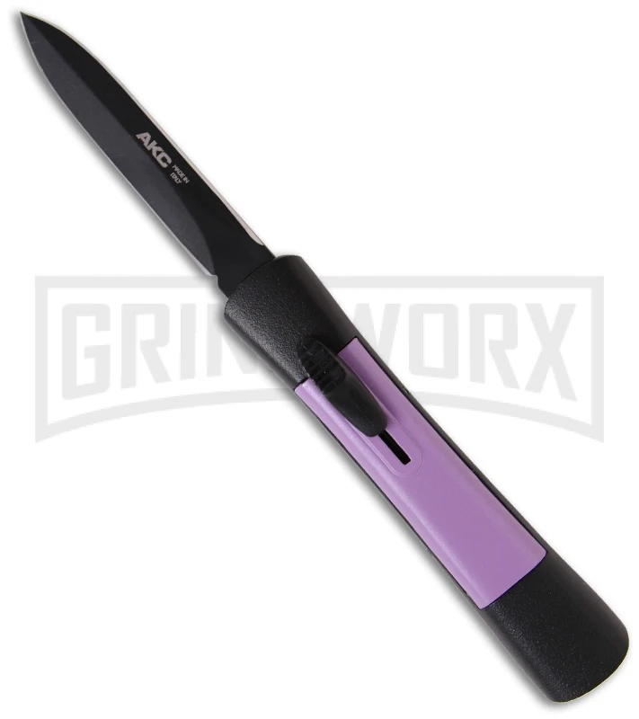 AKC Concord Black/Purple OTF Automatic Knife - Dagger Black Plain 3 AKC Concord Black/Purple OTF Automatic Knife - Dagger Black Plain