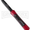 AKC Concord Red/Black OTF Automatic Knife - Dagger Black Plain -Featured Knife Shop akc otf concord red handle large