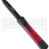 AKC Concord Black/Red OTF Automatic Knife - Dagger Black Plain -Featured Knife Shop akc otf concord red scale large