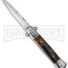 Milano 9" Stiletto Brown Acrylic Automatic Knife - Bayonet -Featured Knife Shop blade play stilletos gse018mbrn cm large
