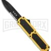Titan Yellow D/A OTF Automatic Knife - Dagger Black Serr