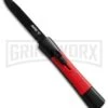 AKC Concord Black/Red OTF Automatic Knife - Flat Grind Black Plain -Featured Knife Shop conc black red single black large