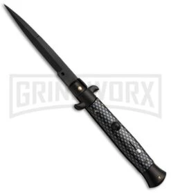 Frank B. 9" Italian Stiletto Tactical Sim Carbon Fiber Automatic Knife - Bayonet