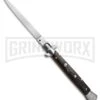 Frank B 11" Italian Stiletto Dark Horn Automatic Knife - Flat Grind