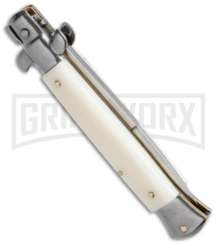 Frank B. 9" Italian Stiletto Simulated Ivory Automatic Knife - Bayonet 4 Frank B. 9" Italian Stiletto Simulated Ivory Automatic Knife - Bayonet - Image 2