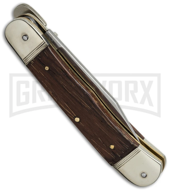 Hubertus 7" Medium Lever Lock Rosewood Automatic Knife - Satin Plain 4 Hubertus 7" Medium Lever Lock Rosewood Automatic Knife - Satin Plain - Image 2