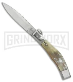 Lepre 10' Brazilian Honey Horn Picklock Automatic Knife Filework - Satin Plain