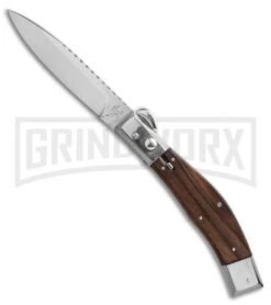 Lepre 10' Ironwood Picklock Automatic Knife Fileworked - Satin Plain