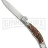 Lepre 10' Stag Horn Picklock Automatic Knife - Satin Plain