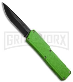 Lightning Zombie Edition Green D/A OTF Automatic Knife - Black Plain