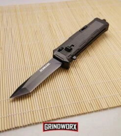 Schrade SCHOTF8TB Viper OTF Black Aluminum Assisted Knife - Tanto Black Plain 8 Schrade SCHOTF8TB Viper OTF Black Aluminum Assisted Knife - Tanto Black Plain -Featured Knife Shop schrade otf schotf8tb dl large