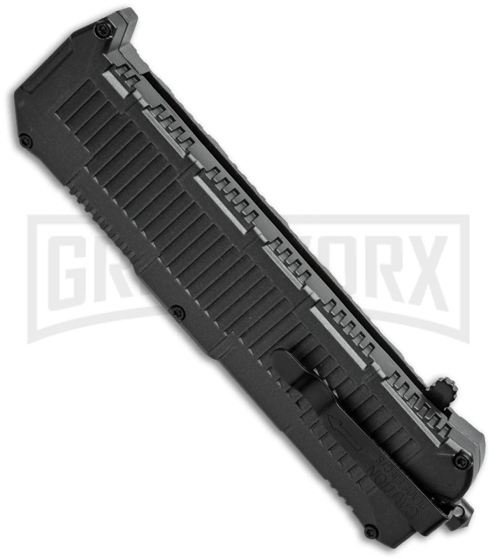 Schrade SCHOTF8BS Viper OTF Black Aluminum Assisted Knife - Black Serr 4 Schrade SCHOTF8BS Viper OTF Black Aluminum Assisted Knife - Black Serr - Image 2