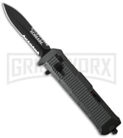 Schrade SCHOTF8BS Viper OTF Black Aluminum Assisted Knife - Black Serr