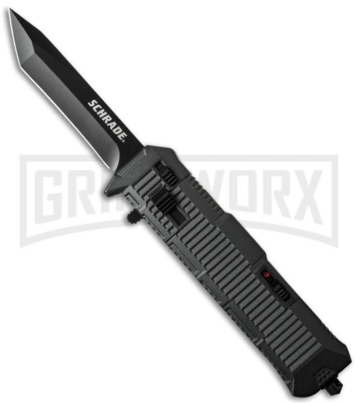 Schrade SCHOTF8TB Viper OTF Black Aluminum Assisted Knife - Tanto Black Plain 3 Schrade SCHOTF8TB Viper OTF Black Aluminum Assisted Knife - Tanto Black Plain