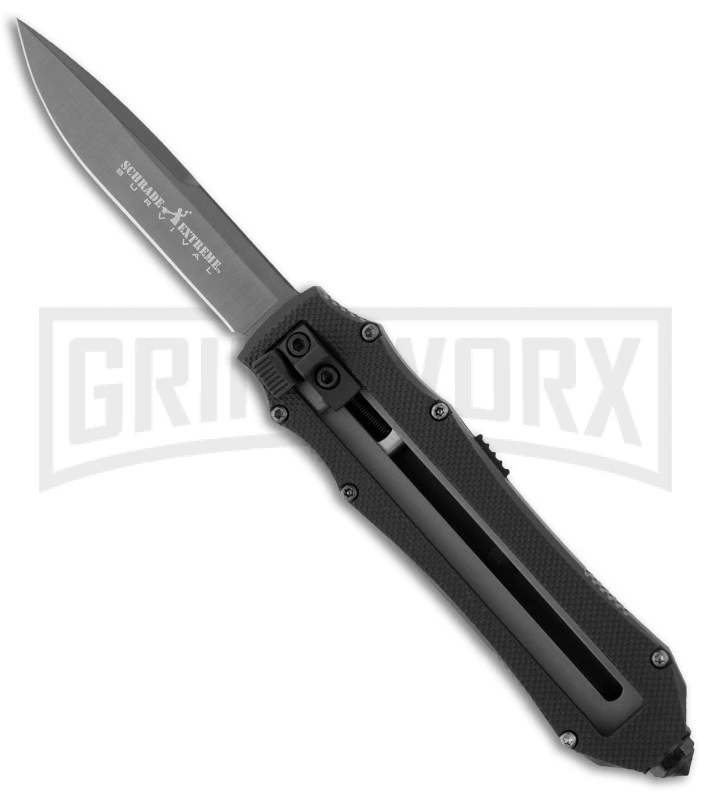 Schrade SCHOTF Assisted Opening OTF Knife - Drop Point Gray Plain 3 Schrade SCHOTF Assisted Opening OTF Knife - Drop Point Gray Plain