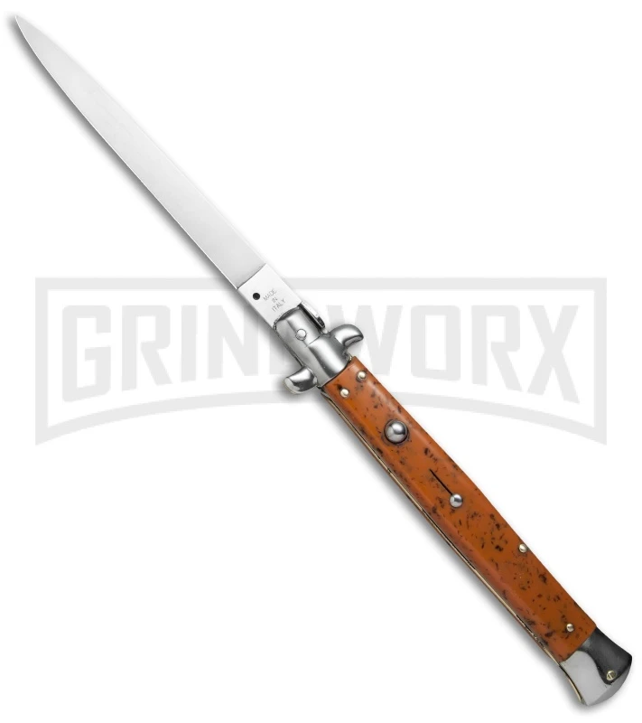 SKM 13" Italian Stiletto Imitation Coral Automatic Knife - Flat 3 SKM 13" Italian Stiletto Imitation Coral Automatic Knife - Flat