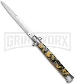 SKM 13" Italian Stiletto Mosaic Automatic Knife - Bayonet