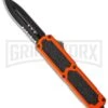 Titan D/A OTF Orange Automatic Knife - Black Dagger Serr -Featured Knife Shop titan orange black serr cm large